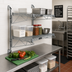 Thumbnail image #2 for Quantum Cantilever Double Shelf Wall-Mount Wire Shelving Unit, 42 x 18 Inches, Gray Epoxy Antimicrobial Finish