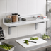 Thumbnail image #3 for Cambro Camshelving Wall-Mounted Solid Shelf with 2-Inch Molded Backsplash, 48 x 14 Inches, Speckled Gray
