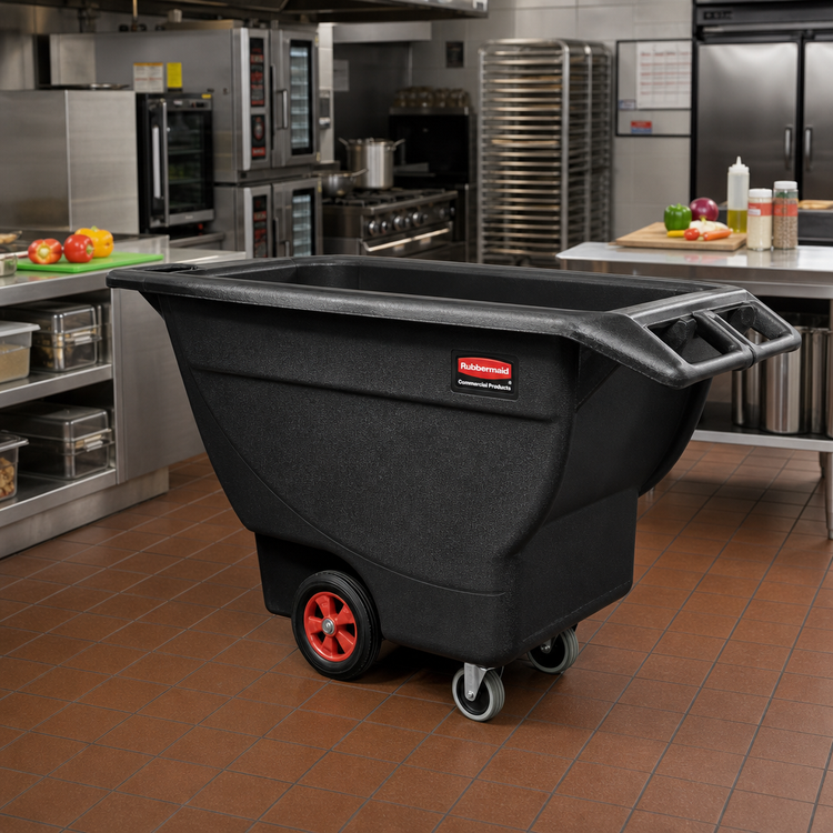 Product image #2 for Rubbermaid Commercial Structural Foam Tilt Truck, Standard Duty, 1 Cubic Yard, 1250 lb. Capacity, Black