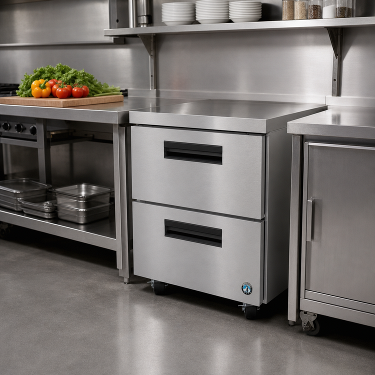 Product image #2 for Hoshizaki Steelheart 27-Inch One-Section Undercounter Refrigerator with 2 Drawers