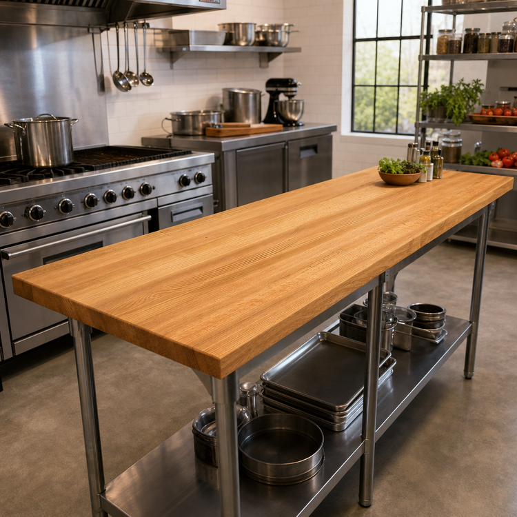 Product image #2 for Appalachian Red Oak Blended Edge Grain Kitchen Countertop, 108 x 25 x 1-1/2 Inch, Varnique Finish
