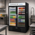 Thumbnail image #2 for Beverage-Air MarketMax 52-Inch Two-Section Reach-In Glass Door Refrigerated Merchandiser, Black, with Electronic Smart Lock