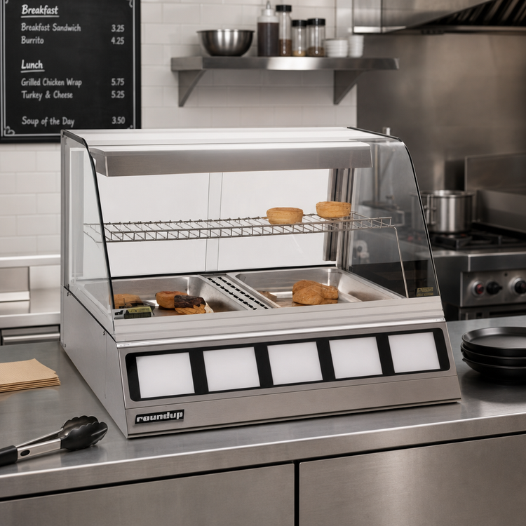 Product image #2 for Antunes DCH-220 Countertop Heated Display Cabinet, 2-Pan, Curved Glass
