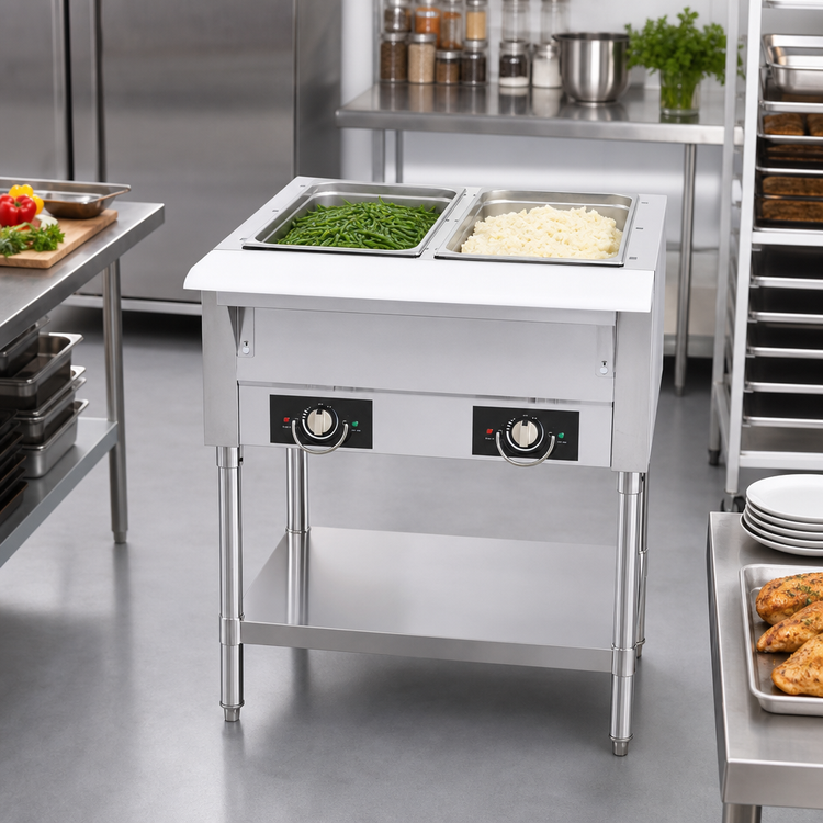 Product image #2 for Serv-Ware 2-Well Electric Steam Table with Open Wells, 115V