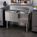 Thumbnail image #2 for Eagle Group 2200 Series BM50-22L Underbar Ice Bin/Cocktail Station, 50 x 24 Inches, 63 lb Ice Capacity, Blender Recess with Liquid Waste Chute
