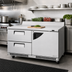 Thumbnail image #3 for Turbo Air Super Deluxe 60-1/4-Inch Stainless Steel Front-Breathing Two-Section Worktop Refrigerator with 1 Solid Door and 2 Drawers