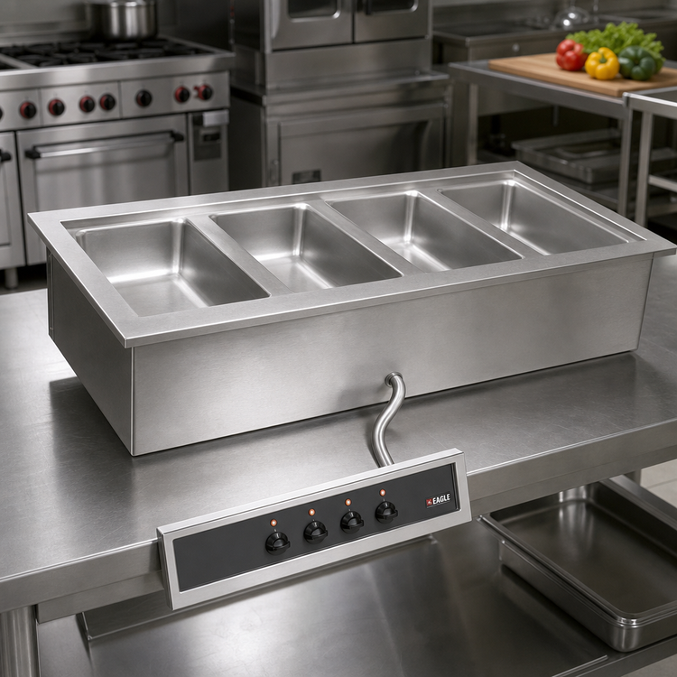Product image #2 for Eagle Group SGDI-4 Drop-In Electric Hot Food Well Unit with (4) Wells