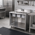 Thumbnail image #2 for 36 Inch x 24 Inch Open Front Three Compartment Stainless Steel Sink Cabinet with Included Faucet