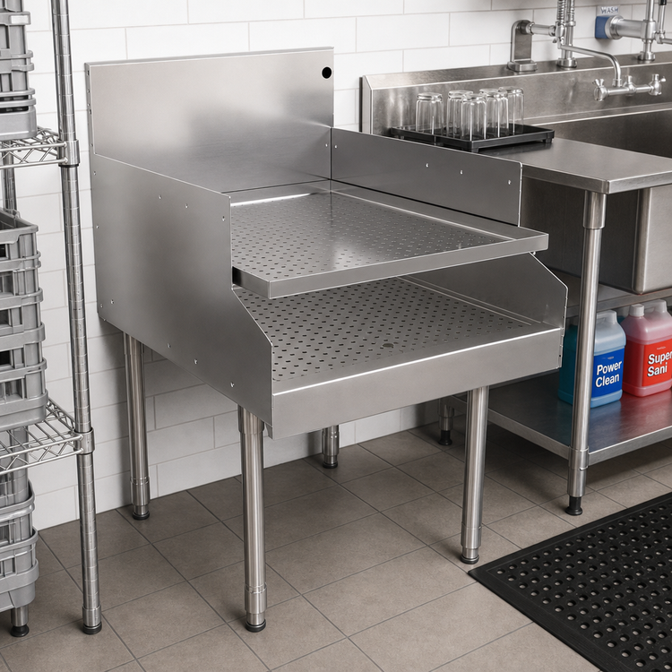 Product image #2 for Glastender RDBB-24S Free Standing Recessed Drainboard, 24 Inch W x 29 Inch D, Stainless Steel