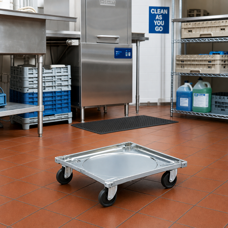 Product image #2 for Vollrath Square Dish & Glass Rack Dolly Without Handle, Zinc-Plated Carbon Steel, 200 lb Capacity