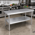 Thumbnail image #2 for 84-Inch x 24-Inch Stainless Steel Work Table with Undershelf and Adjustable Bullet Feet