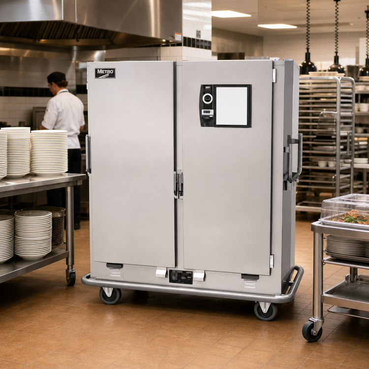 Product image #2 for Metro MBQ-180D-QH Two-Door Heated Banquet Cabinet, 180 Covered Plate Capacity, Quad-Heat Dual Fuel, Stainless Steel