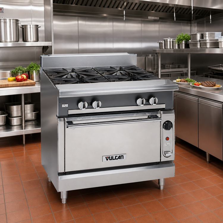 Product image #2 for Vulcan V Series 36-Inch Heavy Duty Gas Charbroiler Range with Cabinet Base