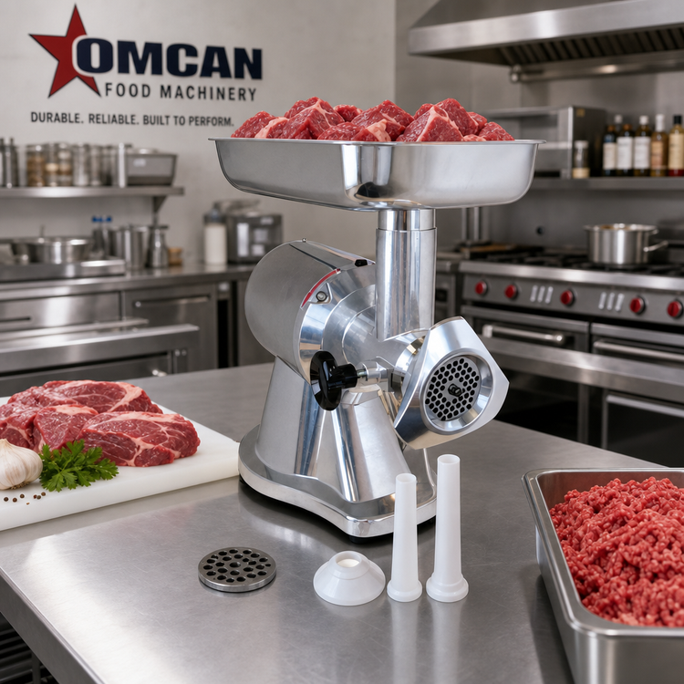 Product image #2 for Omcan USA Electric #12 Countertop Meat Grinder, Reverse Switch, 1 HP, 110V