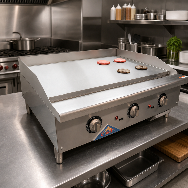 Product image #3 for Castle Heavy Duty 36-Inch Countertop Gas Griddle with 24.5-Inch Polished Steel Plate