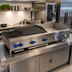 Thumbnail image #2 for Comstock-Castle 60-Inch Countertop Gas Hotplate/Griddle/Char-Broiler Combination with 2 Open Burners, 24-Inch Griddle, and 24-Inch Radiant Broiler