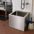 Thumbnail image #2 for BK Resources Floor Mounted T-304 18-Gauge Stainless Steel Mop Sink Kit with 24 x 24 x 12 in Bowl