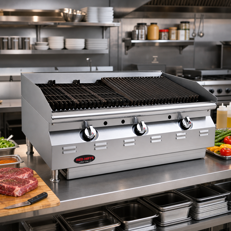 Product image #2 for RedHots Chef Line 36-Inch Natural Gas Countertop Charbroiler