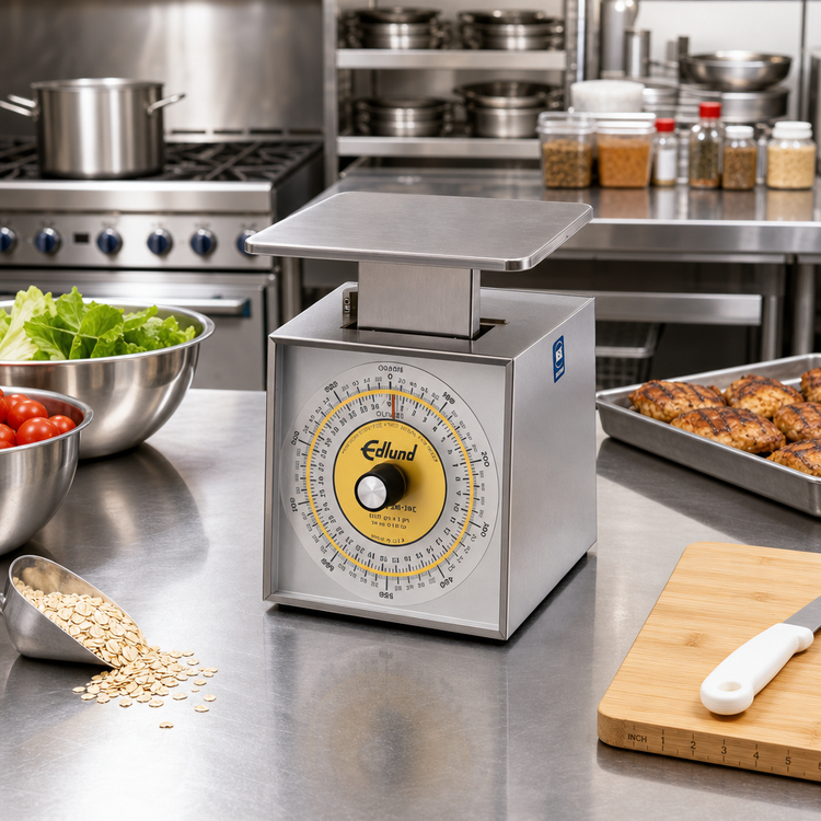 Product image #2 for Edlund Premier Series Combination U.S./Metric Stainless Steel Portion Control Food Scale, Top Loading Countertop, Rotating Dial, 34 oz / 1000 g
