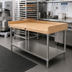 Thumbnail image #2 for Advance Tabco 84 x 30-Inch Bakers' Table with 1-3/4-Inch Wood Top, Stainless Steel Base, and 4-Inch Rear and Side Splash