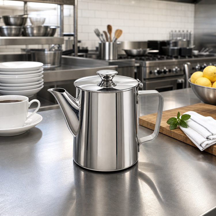 Product image #2 for Melody 10 oz. 18/10 Stainless Steel Tea and Coffee Server with Lid and Built-In Strainer