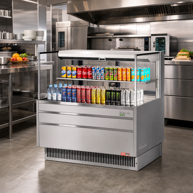 Product image #2 for Turbo Air 48-Inch Low-Profile Horizontal Open Display Merchandiser, 10.2 Cu. Ft., Self-Contained Refrigeration