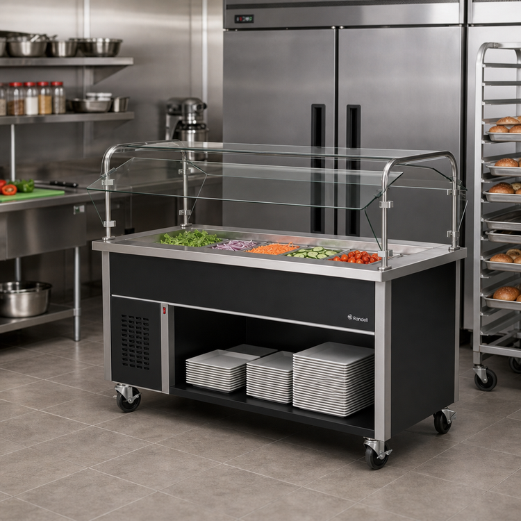Product image #2 for Randell 36-Inch Mobile Refrigerated Cold Food Table with Open Base and 2 x 12 x 20 Pan Capacity