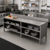 Thumbnail image #2 for John Boos Open Front Cabinet Base Stainless Steel Work Table with 5 Inch Backsplash, 120 x 24 Inch