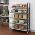 Thumbnail image #2 for Cambro Camshelving Elements XTRA 5-Shelf Vented Stationary Add-On Polymer Shelving Unit, 24 x 48 x 64 Inches, Speckled Gray