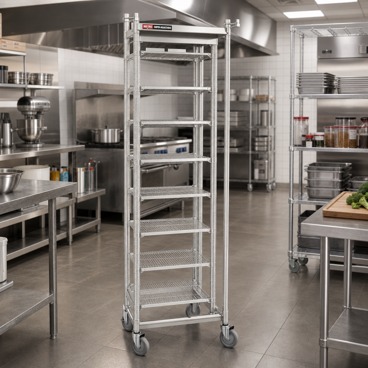 Product image #2 for Metro TOP-TRACK Super Erecta & Super Adjustable Stationary Intermediate Unit Kit, 21 Inch Wide x 86 Inch High, Stainless Steel Finish