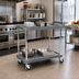 Thumbnail image #3 for Olympic J16UC2 2-Shelf Utility Bus Cart, Charcoal Gray