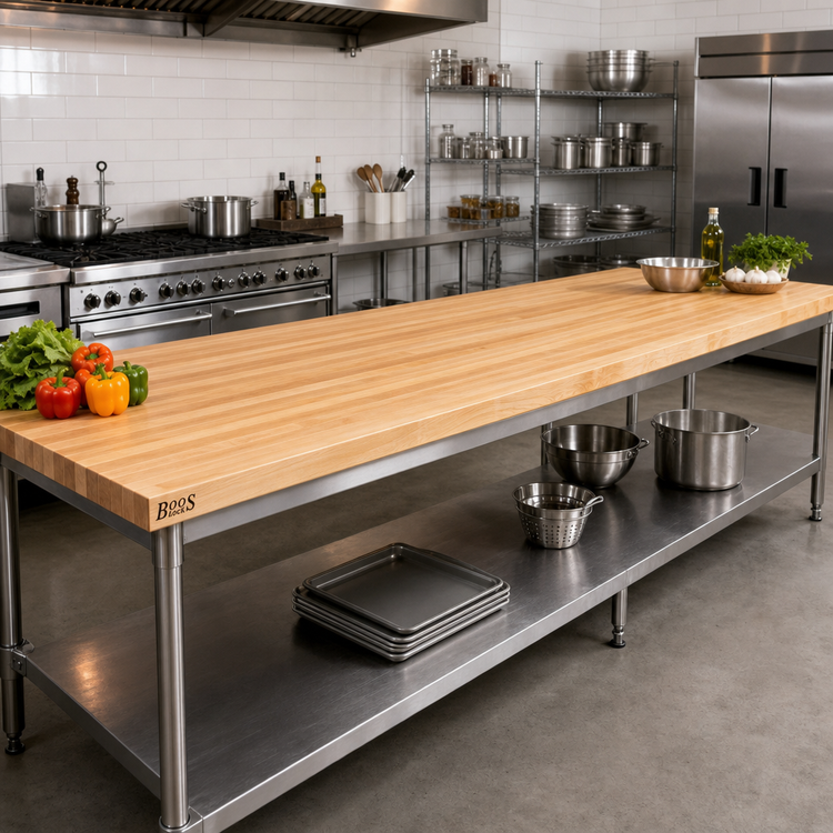 Product image #2 for Boos Block 84-Inch x 30-Inch x 1-1/2-Inch Northern Hard Rock Maple Edge Grain Kitchen Countertop, Varnique Finish
