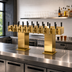 Thumbnail image #2 for Perlick Extra High Back-to-Back Bridge Tee Countertop Glycol-Cooled Draft Beer Tower, Brass Finish, 16 Faucets