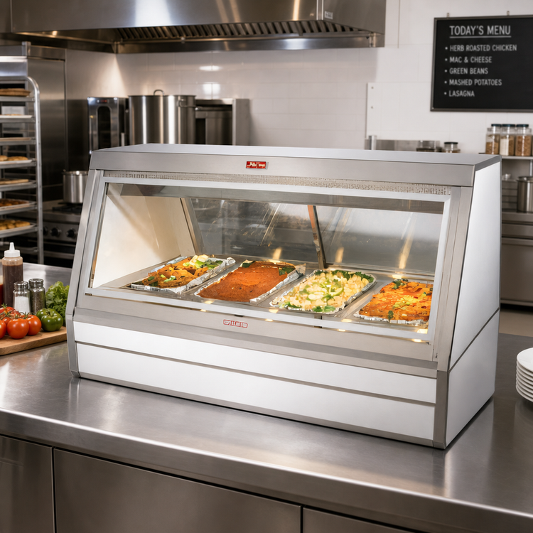 Product image #2 for Howard-McCray 50-Inch Full-Service Hot Food Case with 3 Heated Wells, Stainless Steel