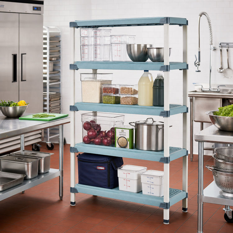 Product image #2 for MetroMax Q 30"W x 21"D x 63"H 4-Shelf Polymer/Wire Stationary Starter Shelving Unit with Microban
