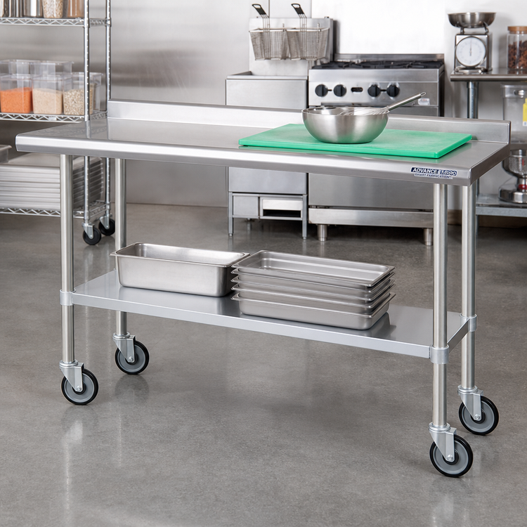 Product image #2 for Advance Tabco Special Value Series TA-25S-6-X 5-Inch Stem Caster Set with Stainless Steel Legs, 6-Pack