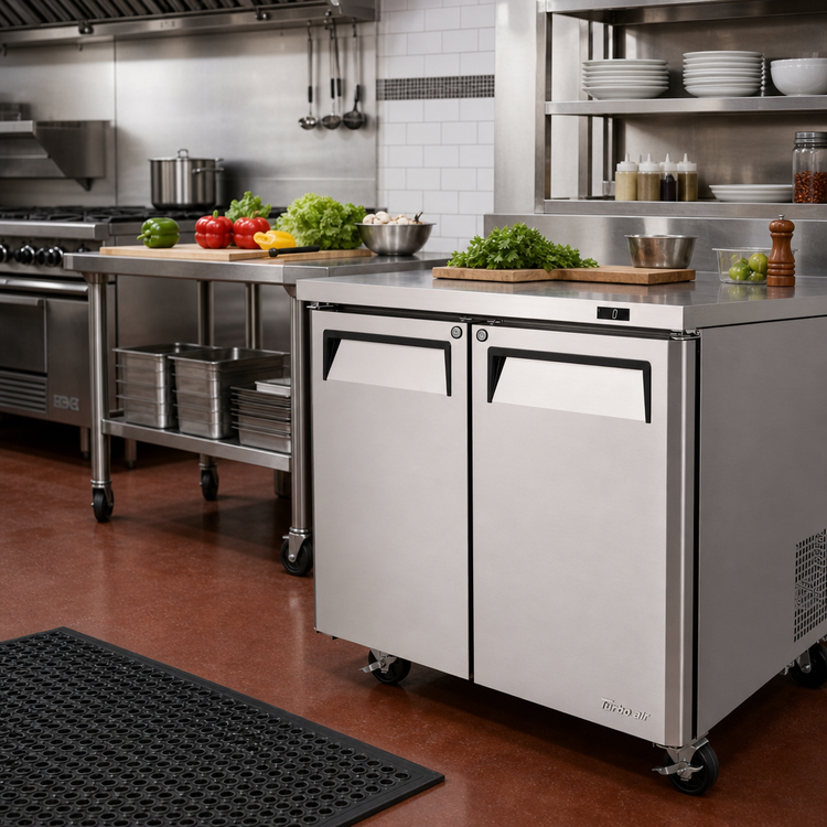 Product image #2 for Turbo Air M3 Series 36-Inch Two-Section Undercounter Freezer with Rear-Mount Self-Contained Refrigeration
