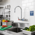 Thumbnail image #2 for T&S Brass Wall-Mount Workboard Faucet, 4-Inch Centers, 5-3/4-Inch Swivel Gooseneck, 1.5 GPM