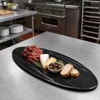 Thumbnail image #2 for American Metalcraft Naturals MB25 Oval Melamine Serving Board, Black Marble Pattern, 25-1/2 x 10-1/4 Inches Case of 12