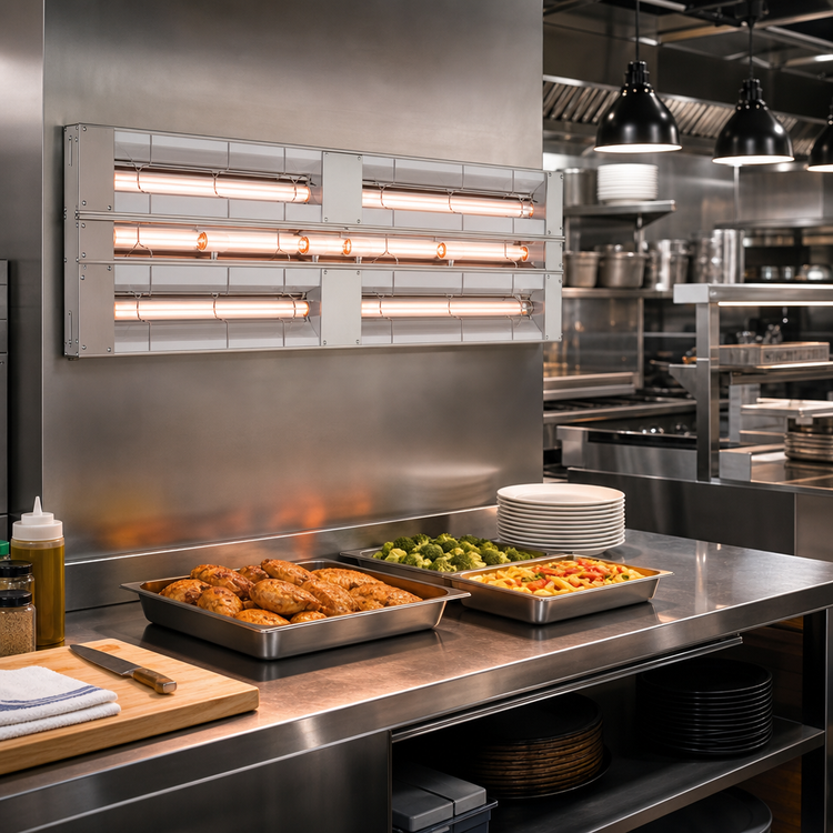 Product image #2 for Hatco Glo-Ray 30-Inch Lighted Double Infrared Strip Heater, 1.02 kW