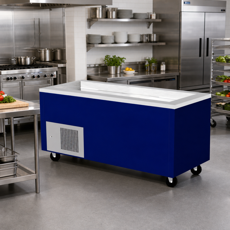 Product image #2 for Randell Mobile Self-Contained Refrigerated Cold Food Table, 60-Inch x 30-Inch, 4-Pan Capacity