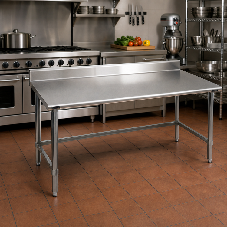Product image #2 for Eagle Spec-Master 60-Inch x 24-Inch Stainless Steel Work Table with 4-1/2-Inch Backsplash