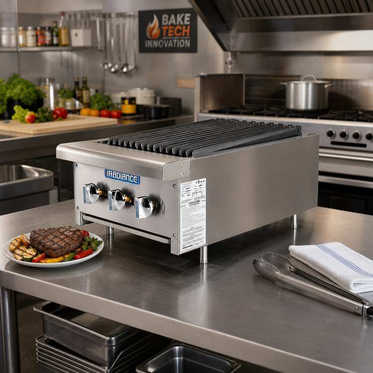 Product image #2 for Turbo Air Bake Tech Innovation TARB-18 Radiance 18-Inch Countertop Gas Charbroiler, 3 Burner, 45,000 BTU