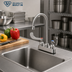 Thumbnail image #2 for T&S Brass EverSteel 4-Inch Centers Deck-Mount Workboard Faucet with 5-3/4-Inch Swivel Gooseneck Spout