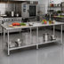 Thumbnail image #2 for Eagle Deluxe Series 144-Inch x 24-Inch Stainless Steel Work Table with Rear Upturn and Adjustable Undershelf