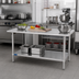 Thumbnail image #2 for 60 Inch x 14 Inch 18-Gauge 400-Series Stainless Steel Work Table with Adjustable Undershelf