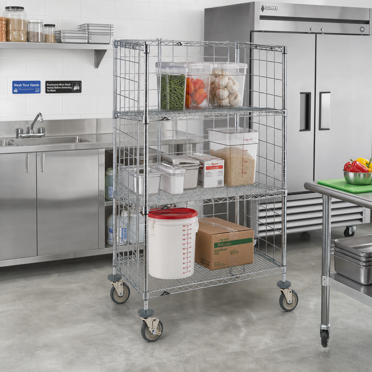 Product image #2 for Metro Super Erecta Standard-Duty Slanted Shelf Cart/Truck, 36 x 24 x 59 in, 3 Shelves