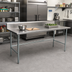 Thumbnail image #2 for Advance Tabco 72-Inch x 24-Inch 304 Stainless Steel Work Table with 5-Inch Backsplash, Galvanized Base