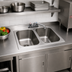 Thumbnail image #2 for Eagle Group Two-Compartment Self-Rimming Drop-In Stainless Steel Sink with 16 x 20 x 13-1/2 Inch Bowls