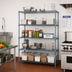 Thumbnail image #2 for Quantum 5-Shelf Wire Shelving Starter Kit, 72 x 36 x 86 In., Stationary, Gray Epoxy Coated, 600-800 lb. Capacity